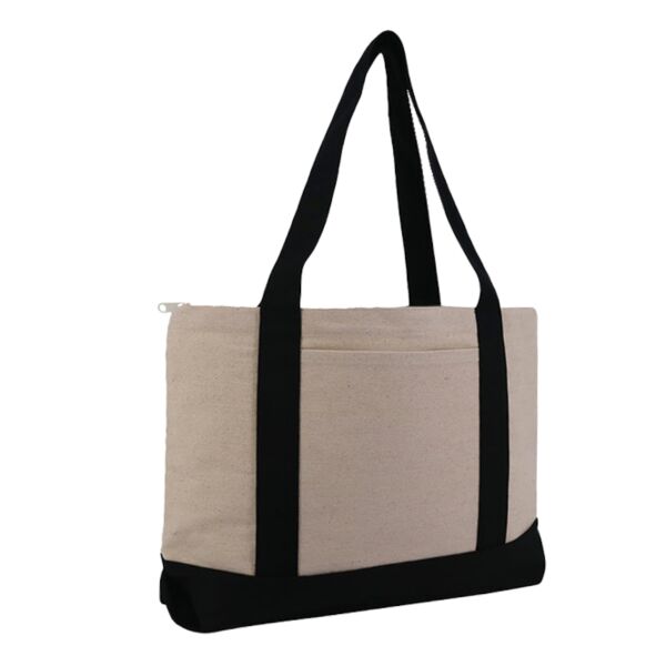 Large Zippered Cotton Canvas Tote Thumbnail