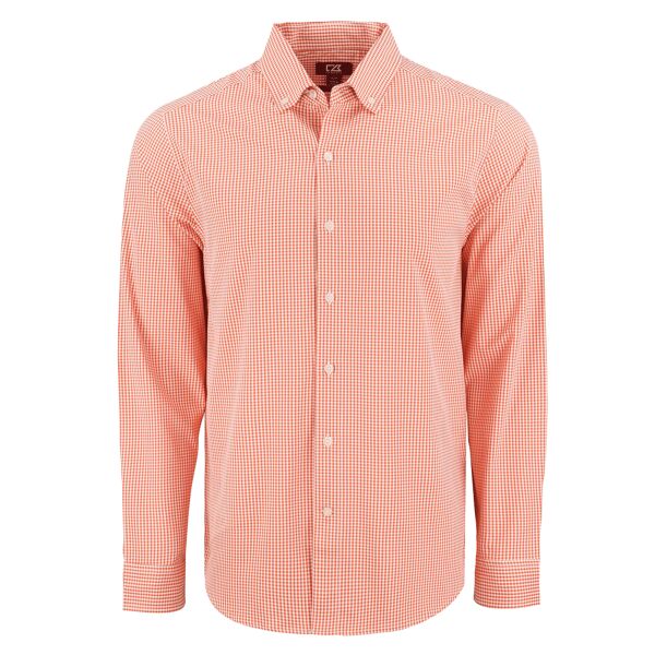 Cutter & Buck Skyline Epic Confidence Recycled Gingham Mens Long Sleeve Dress Shirt Thumbnail