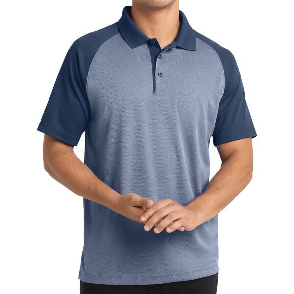 PosiCharge ® RacerMesh ® Raglan Heather Block Polo Thumbnail