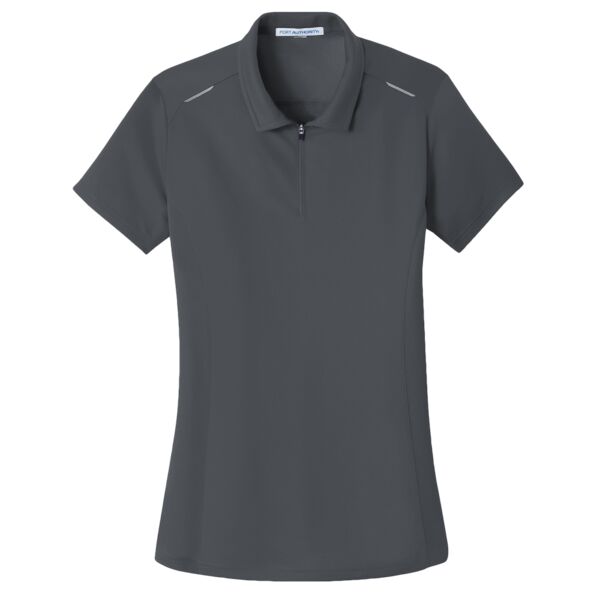 Port Authority Ladies Pinpoint Mesh Zip Polo Thumbnail