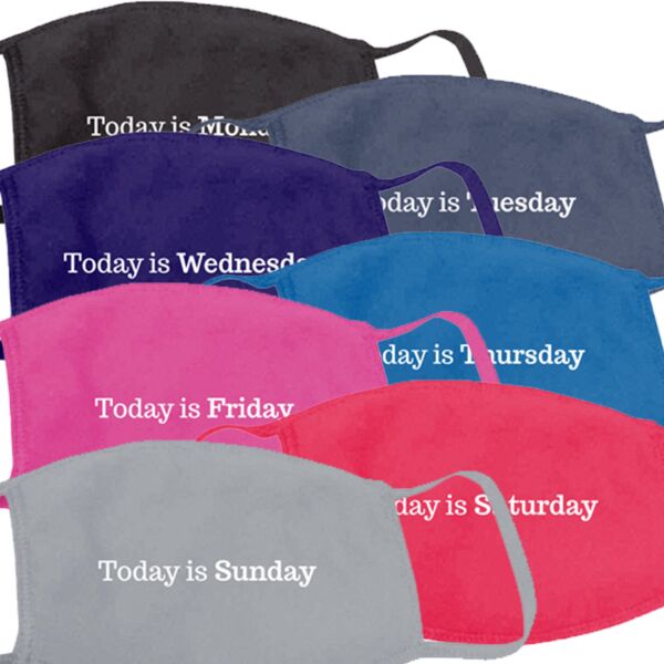 Days of the Week Mask Collection - Bayside USA-Made 100% Cotton Face Mask Thumbnail
